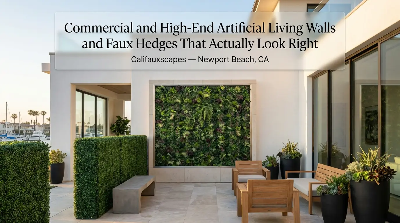 Califauxscapes in Newport Beach, CA: commercial and high end artificial living walls and faux hedges that actually look right