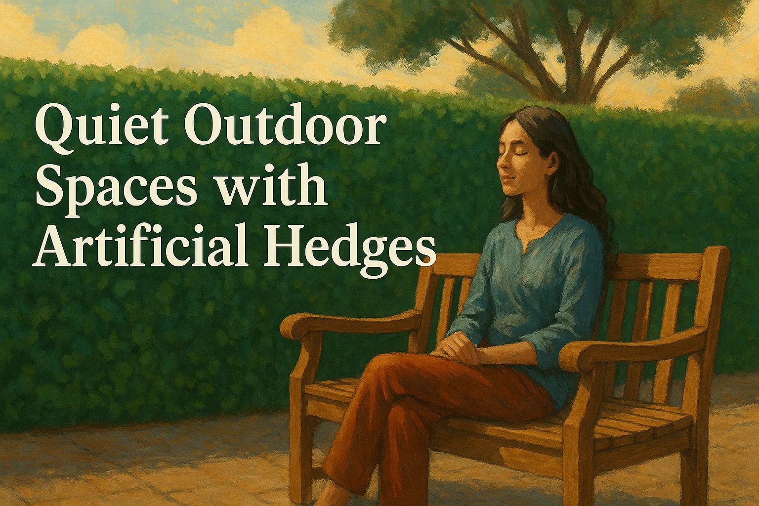 Quiet Outdoor Spaces with Artificial Hedges