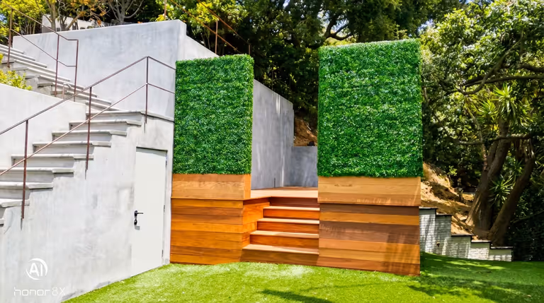 Artificial boxwood hedges for backyard privacy in Brentwood, CA image 7