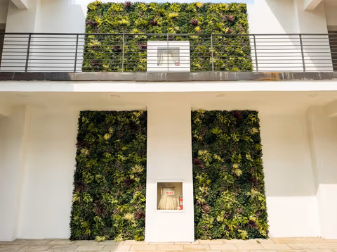 200 sq ft Vallum FRX artificial living wall for an LA apartment courtyard image 5