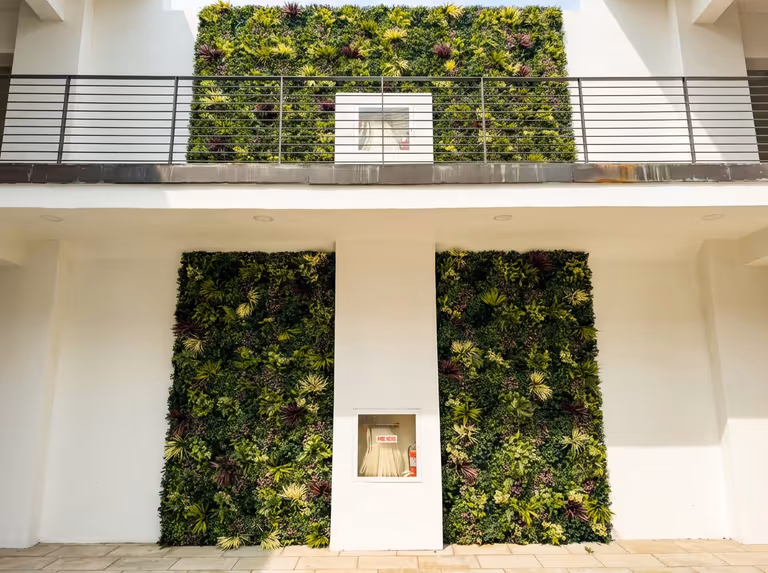 200 sq ft Vallum FRX artificial living wall for an LA apartment courtyard image 6