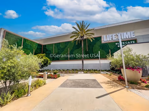 Lifetime Irvine: 1,800 sq ft custom artificial living wall at the main entrance image 6